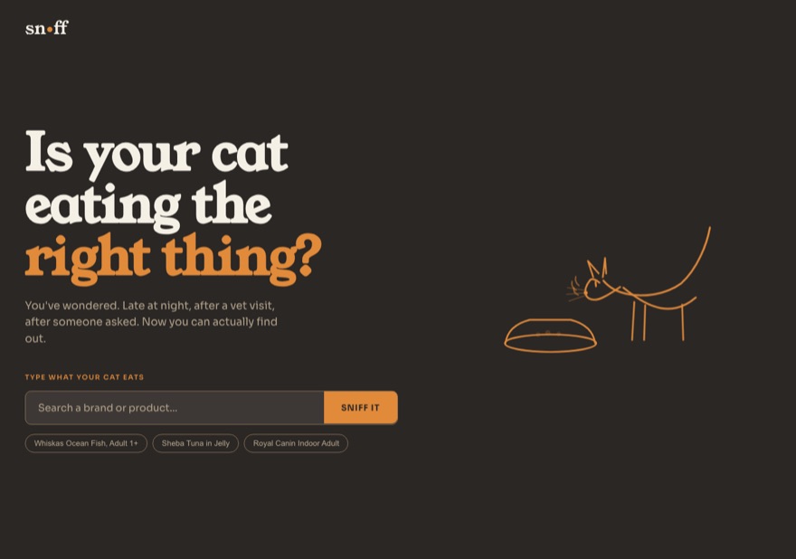 Sniff — scan any cat food